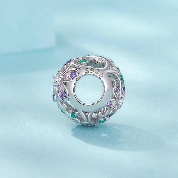 925 Sterling Silver Platinum Plated Hollow Flower Vine Diy Beads Charms & Pendants