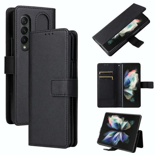 For Samsung Galaxy Z Fold4 5G Leather Flip Case With Pen Slot Mint Blue Cases Covers & Skins