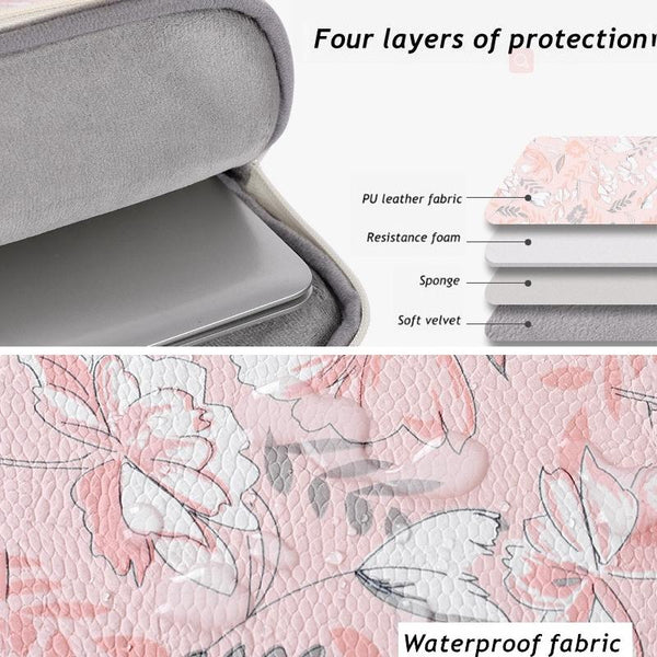 11 Inch Laptop Sleeve With Telescoping Handle Light Pink Laptop Cases & Bags