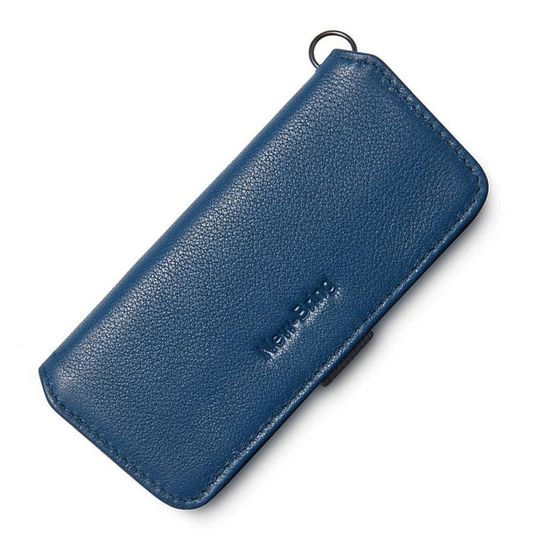 Leather Key Case With Pull Out Coin Purse Compact Storage For Men And Women Dark Blue Bags