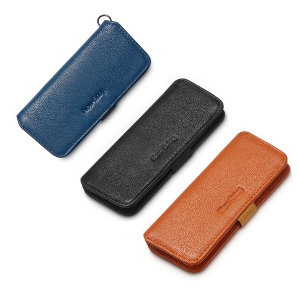 Leather Key Case With Pull Out Coin Purse Compact Storage For Men And Women Dark Blue Bags