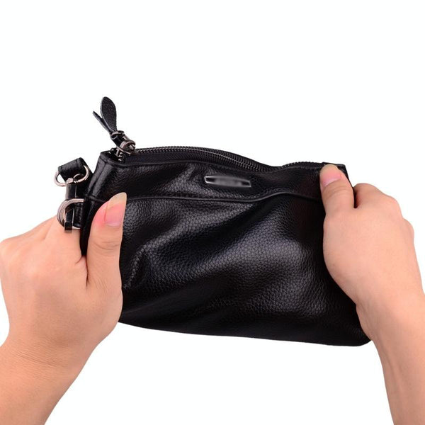Large Capacity Casual Clutch Wallet With Zipper Closure Black Wallets