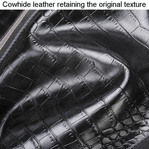 Multifunctional Leather Duffel Bag For Travel Crocodile Print Duffle Bags