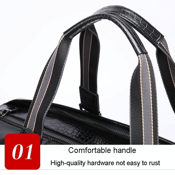 Multifunctional Leather Duffel Bag For Travel Crocodile Print Duffle Bags
