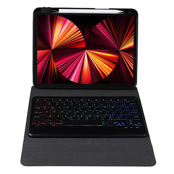 Bluetooth Keyboard Leather Case For Ipad 9.7 Triangle Holder & Pen Slot Black Diamond Pattern Keyboards