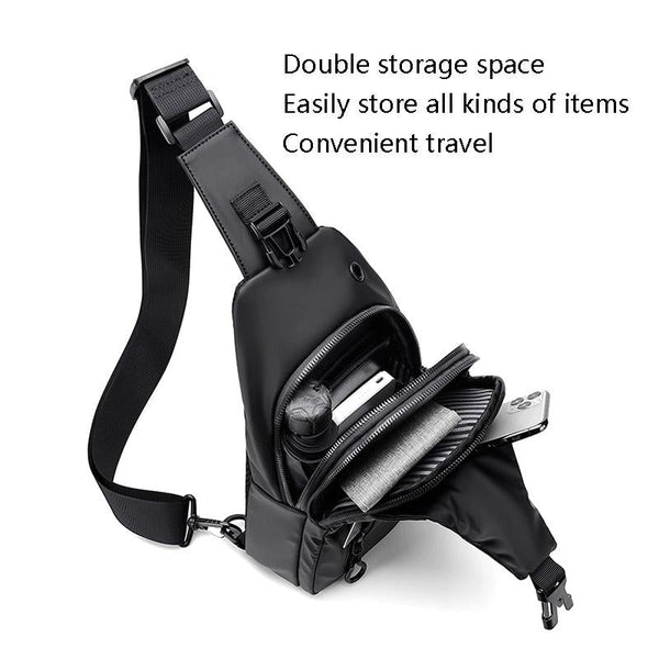 Men Outdoor Chest Bag Messenger Black Bags