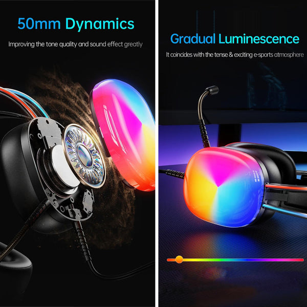 Pro Luminous Wired 2M Cable Black Headphones