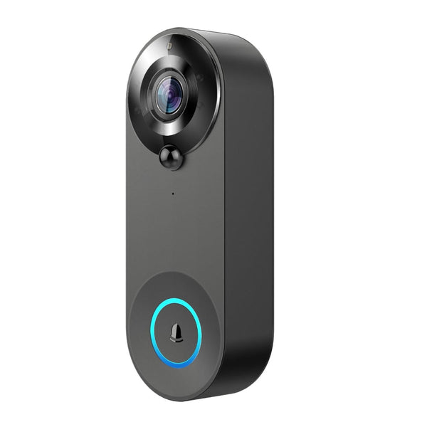 1080P Smart Doorbell With 150 Degree Wide Angle Black Smart Doorbells