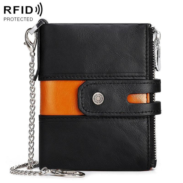 Mens Retro Coin Purse With Rfid Protection Black Wallets