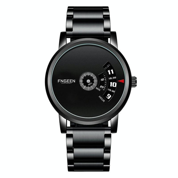 Men Non Pointer Quartz Watch S230 Black Steel Surface Watches