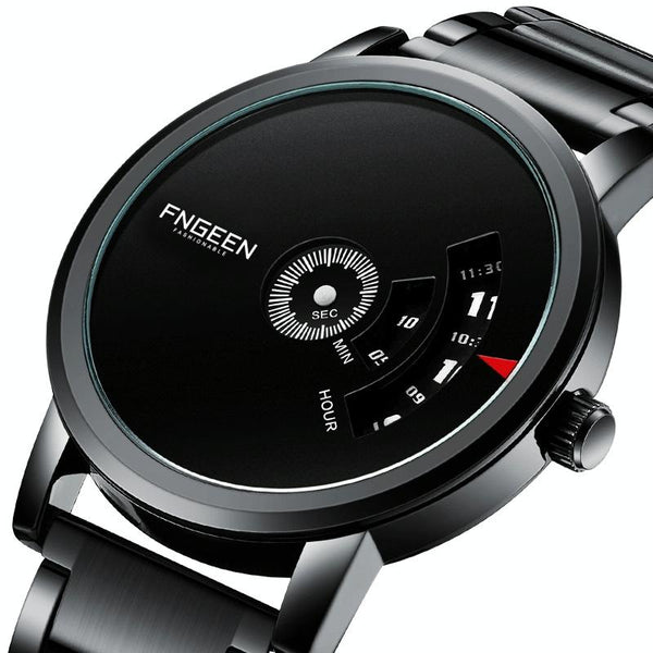 Men Non Pointer Quartz Watch S230 Black Steel Surface Watches