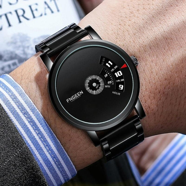 Men Non Pointer Quartz Watch S230 Black Steel Surface Watches
