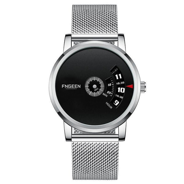 Men Non Pointer Quartz Watch S230 Black Steel Surface Watches
