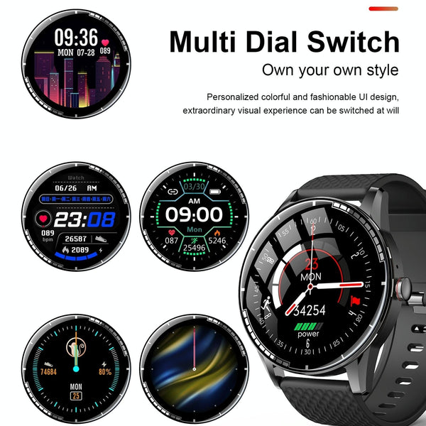 1.28 Inch Touch Screen Ip67 Waterproof Smart Watch Support Bluetooth Call Sleep Monitoring Heart Rate Black Smart Watches