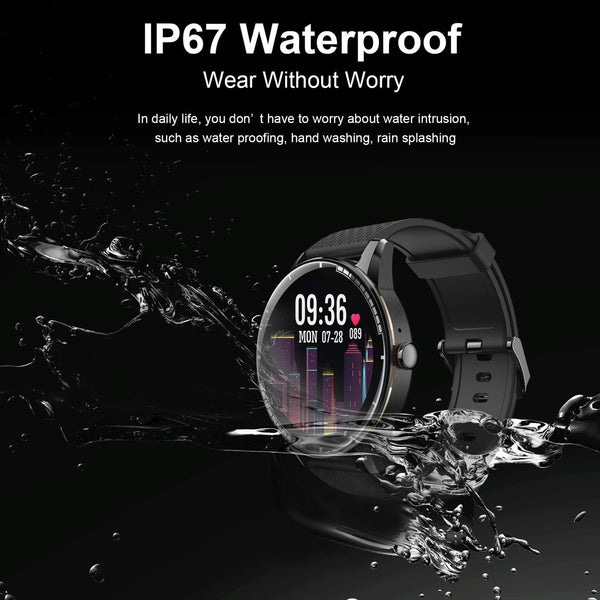 1.28 Inch Touch Screen Ip67 Waterproof Smart Watch Support Bluetooth Call Sleep Monitoring Heart Rate Black Smart Watches