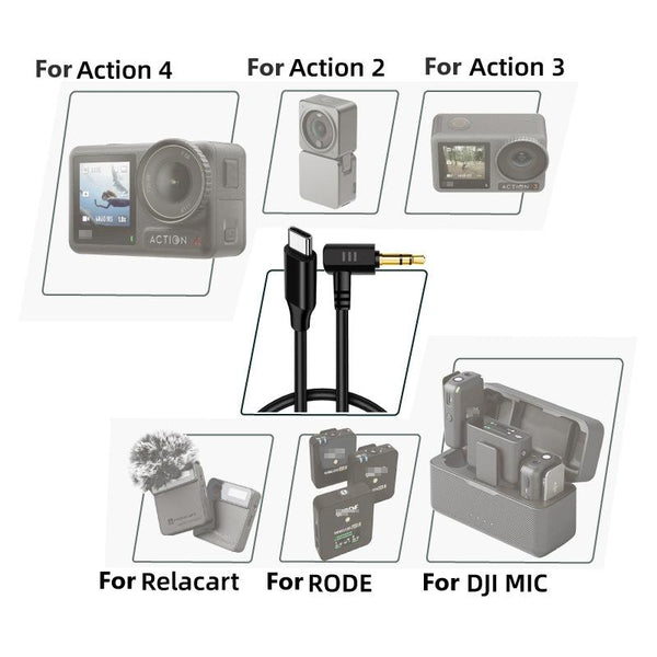 Usb C To 3.5Mm Audio Adapter For Dji Action Cameras And Devices Cables & Adapters