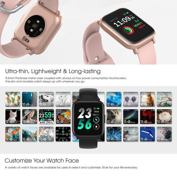 1.3 Inch Waterproof Sport Smart Watch With Tft Screen Sleep Heart Rate Blood Oxygen Monitoring Black Smart Watches