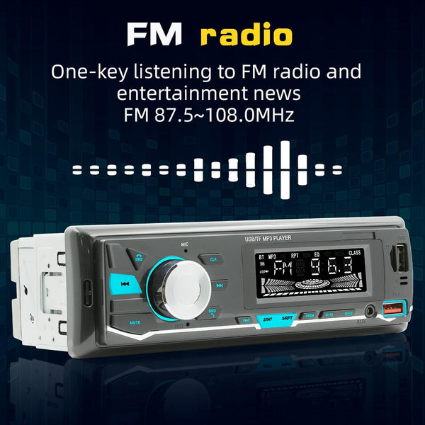 Car Mp3 Player With Voice Assistant & Fm Colourful Lights Black Ipods & Mp3 Players