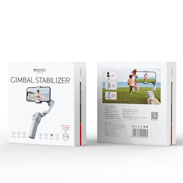 Three Axis Handheld Gimbal For Sf18 Phone Anti Shake White Stabilizers