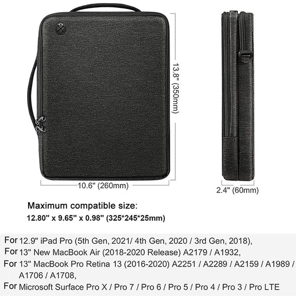 Waterproof Multifunctional Laptop Bag 13.3 14 Inch Black Laptop Cases & Bags