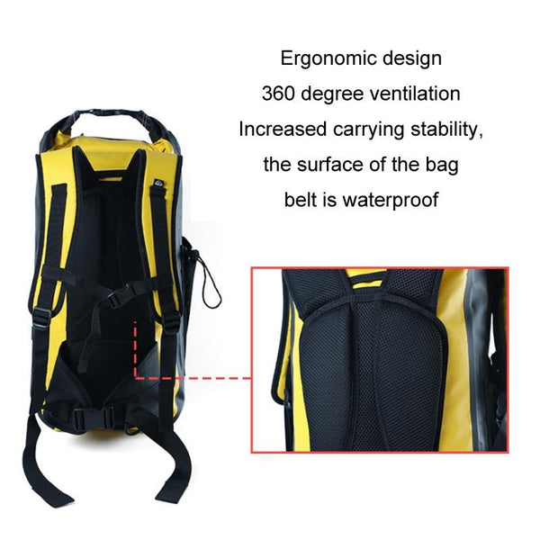 Outdoor Diving Fin Backpack Drifting Swimming Fishing Ski Bag Yellow Dry Bags
