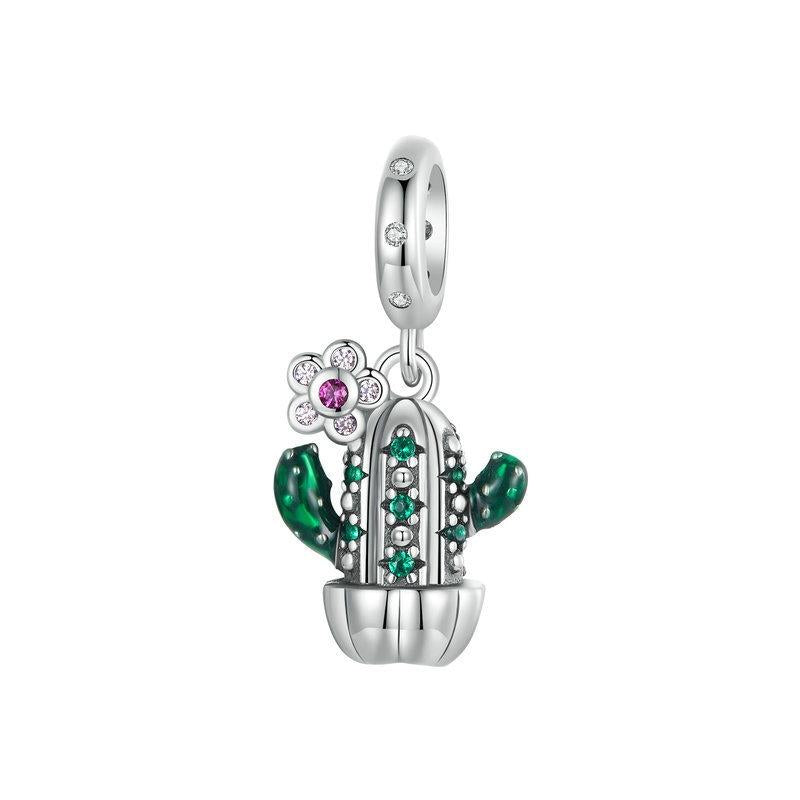 925 Sterling Silver Diy Desert Cactus Potted Pendant Necklaces & Pendants