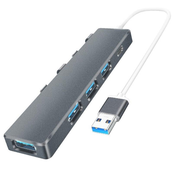 Usb 3.0 Type C + 4 Port Hub For Laptop Expansion Grey Usb Cables Hubs & Adapters