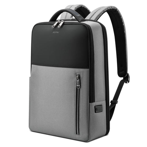 Silver Gray Multifunctional Anti Theft Laptop Backpack With Usb Charging Hole Laptop Cases & Bags