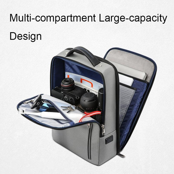 Silver Gray Multifunctional Anti Theft Laptop Backpack With Usb Charging Hole Laptop Cases & Bags