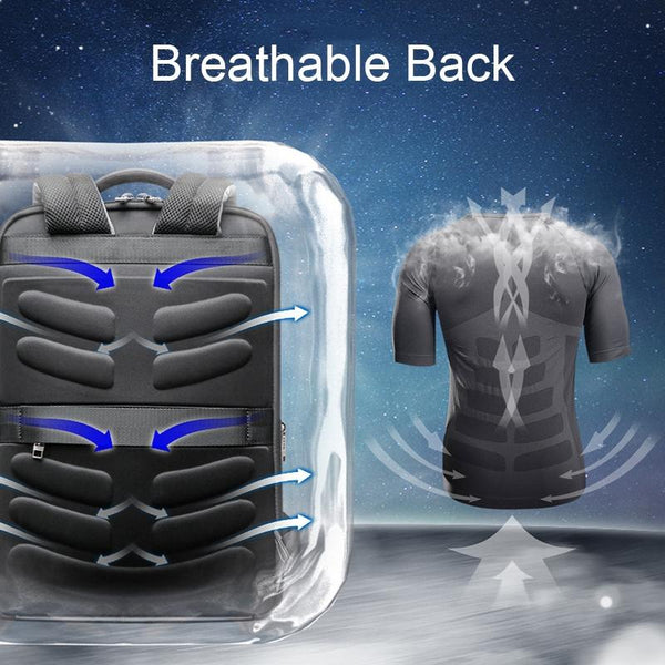 Silver Gray Multifunctional Anti Theft Laptop Backpack With Usb Charging Hole Laptop Cases & Bags