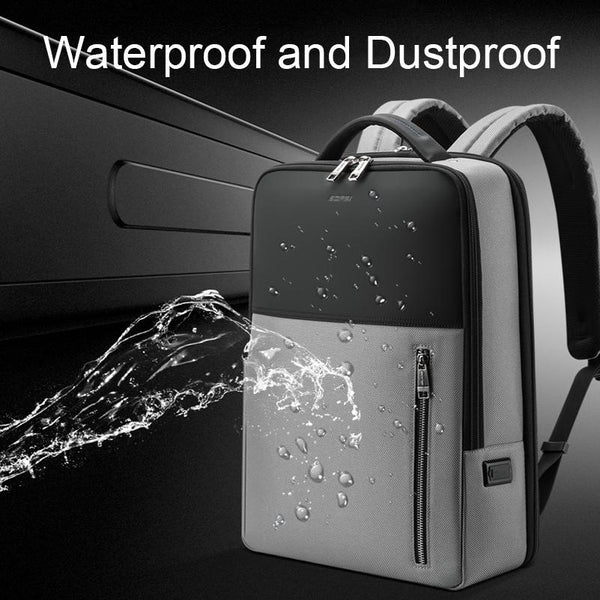 Silver Gray Multifunctional Anti Theft Laptop Backpack With Usb Charging Hole Laptop Cases & Bags