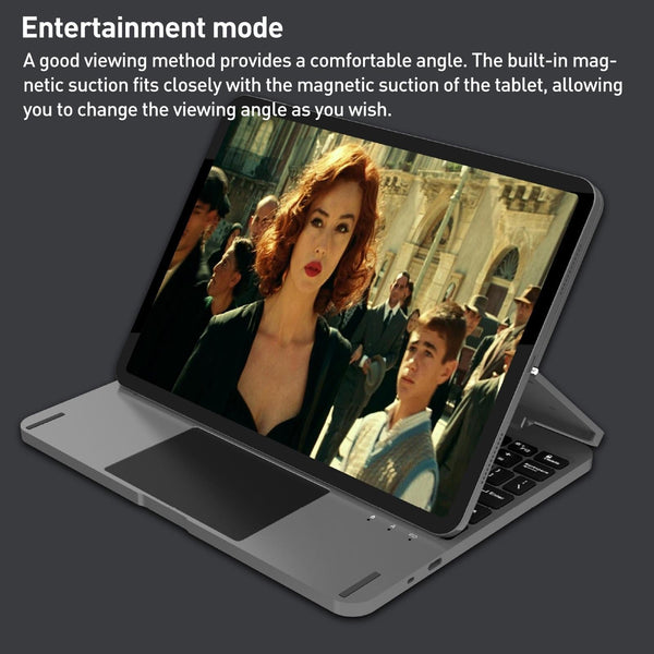 Bluetooth Touch Keyboard Leather Case Aluminum Alloy Grey For Ipad Pro 11 2022/2021/2020/2018/Air 4/5 Keyboards