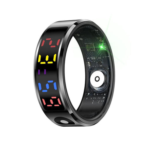 Smart Ring Heart Rate Blood Oxygen Sleep Sports Size 11 Black Activity Trackers