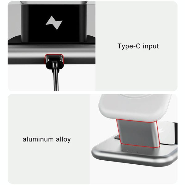 15W 3 In Magnetic Wireless Charger White Chargers & Cradles