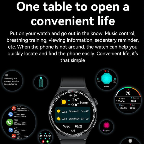 1.6 Inch Waterproof Smart Watch With Bluetooth Call & Nfc Black Smart Watches