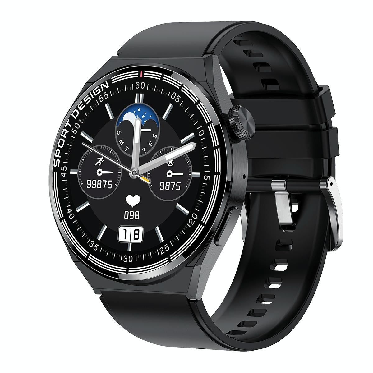 1.60 Inch Black Dial Silicone Band Ip68 Waterproof Smart Watch Support Bluetooth Call Smart Watches