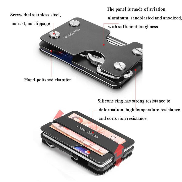 Multifunctional Edc Wallet For Keys & U Disk New Bring Metal Card Holder Black Wallets