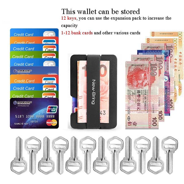 Multifunctional Edc Wallet For Keys & U Disk New Bring Metal Card Holder Black Wallets