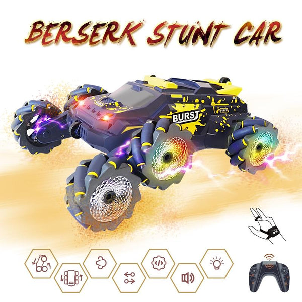 6 Wheeled Stunt Car With 2.4G Remote Control Single Rc Yellow Rc Model Vehicles