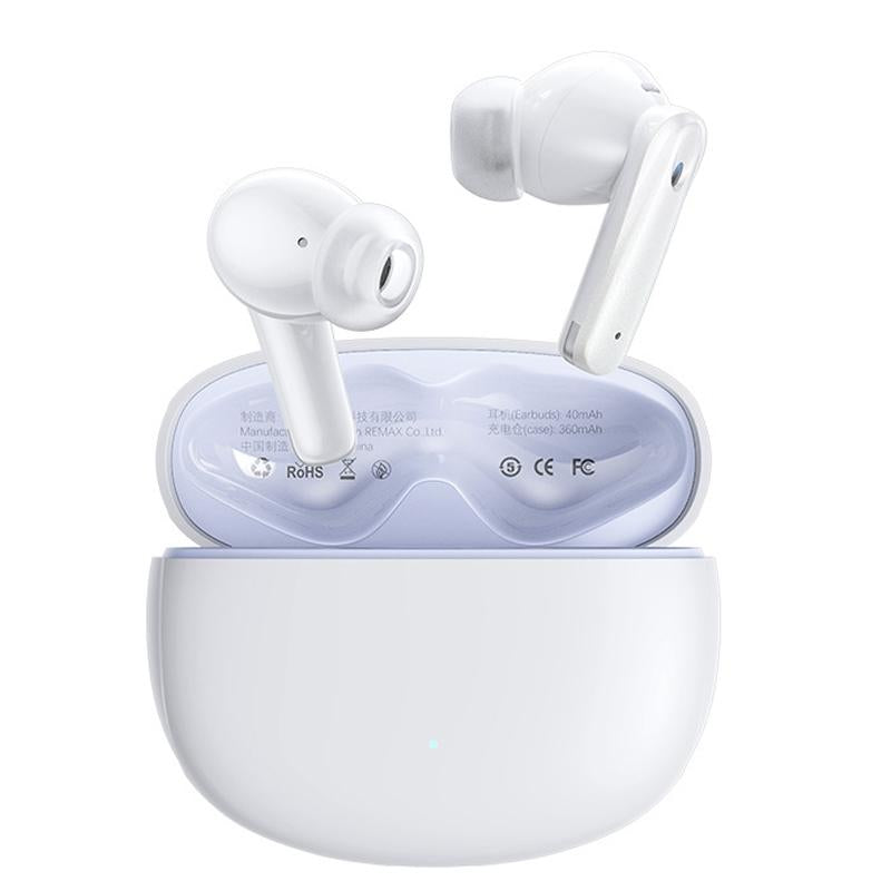 Wireless Dual Noise Cancelling Bluetooth Earphones For Music And Calls Ivory White Earbuds