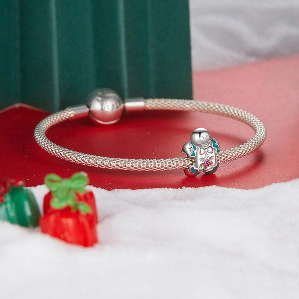 925 Sterling Silver Gingerbread Man Bracelet Charm Charms & Pendants
