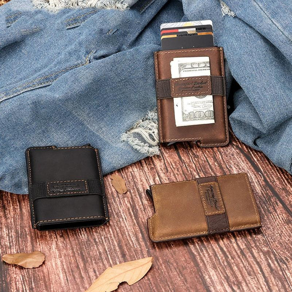 Leather Rfid Credit Card Holder Secure & Stylish Black Business Card Holders