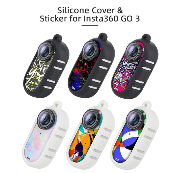White Insta360 Go Silicone Case With Cooling Skin And Neck Strap Camera Cases Bags & Covers
