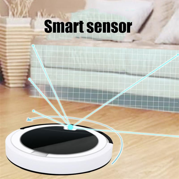 Smart Home Sweeping Robot With Remote Control And Large Suction White Black Carpet & Floor Sweepers