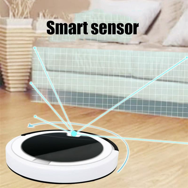 Smart Home Sweeping Robot With Remote Control And Large Suction White Black Carpet & Floor Sweepers
