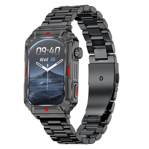 Smart Bracelet With Sleep Detection And Steel Strap Bt5.2 Black Activity Trackers