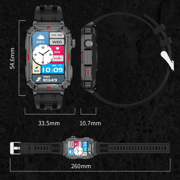 Smart Bracelet With Sleep Detection And Steel Strap Bt5.2 Black Activity Trackers