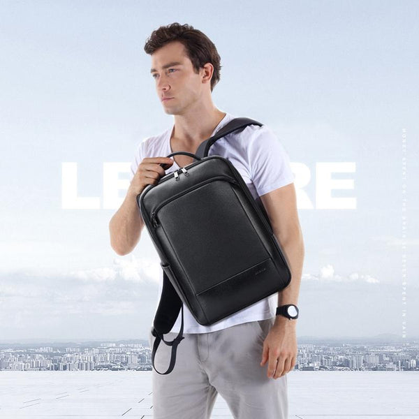 Large Business Laptop Backpack In First Layer Cowhide Black Laptop Cases & Bags