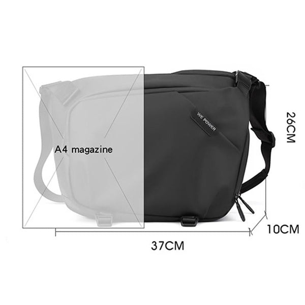 Waterproof Men Crossbody Bag Large Capacity Multifunctional Shoulder Black Bags