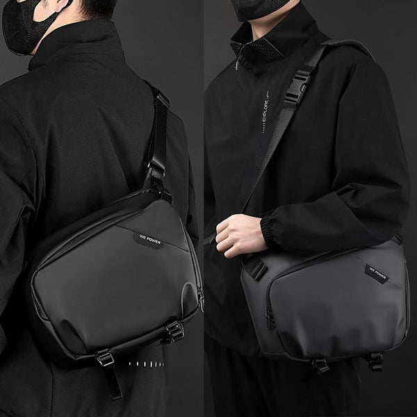 Waterproof Men Crossbody Bag Large Capacity Multifunctional Shoulder Black Bags